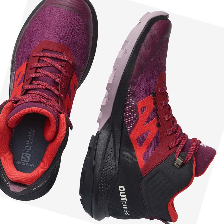 Salomon WoOUTPULSE MID GORE-TEX Túracipő Női Lila | HU 2840SGL